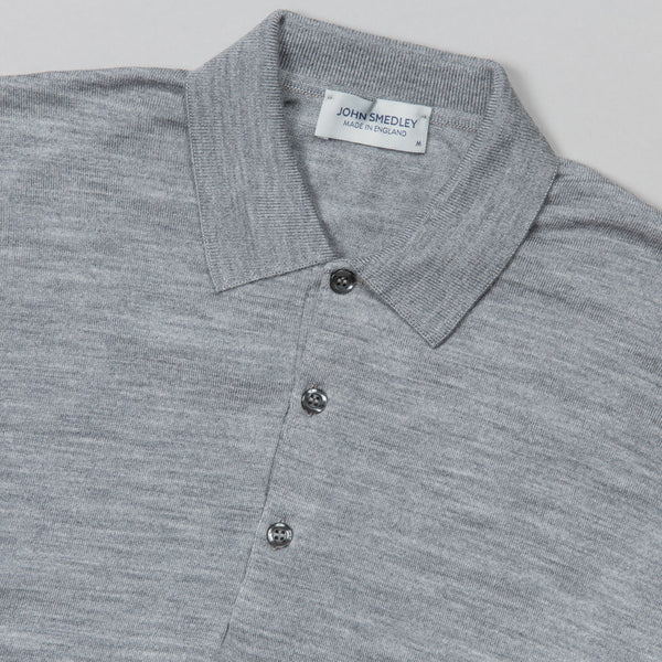 JOHN SMEDLEY-COTSWOLD MERINO WOOL POLO SILVER-Supply & Advise