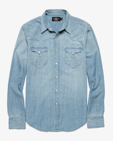 RRL | BUFFALO CHAMBRAY WESTERN SHIRT DAVEY WASH