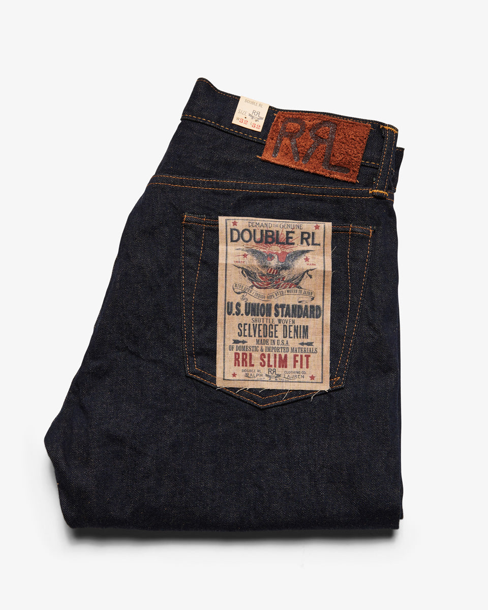 RRL double rl Men's jeans Once Wash Slim Fit Selvedge cone amaerican  woven rigd