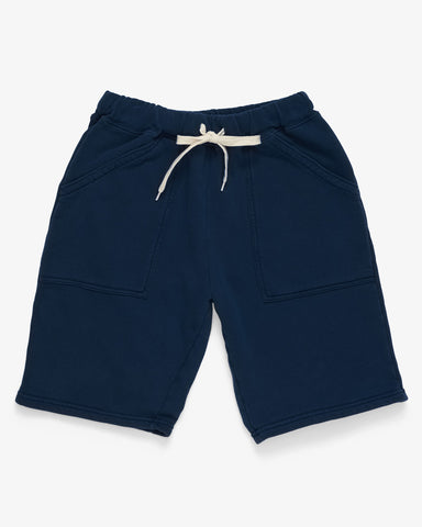 VELVA SHEEN | PIGMENT-DYED ARMY GYM SWEAT SHORTS NAVY