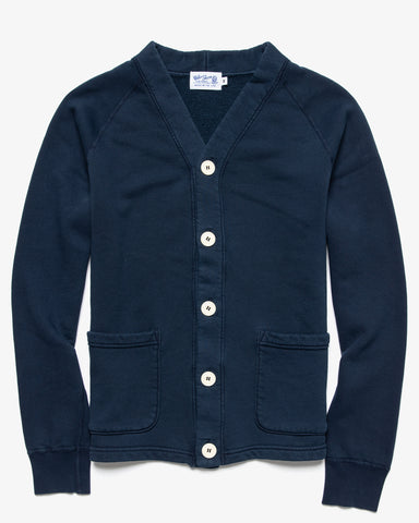 VELVA SHEEN | PIGMENT-DYED FREEDOM CARDIGAN NAVY