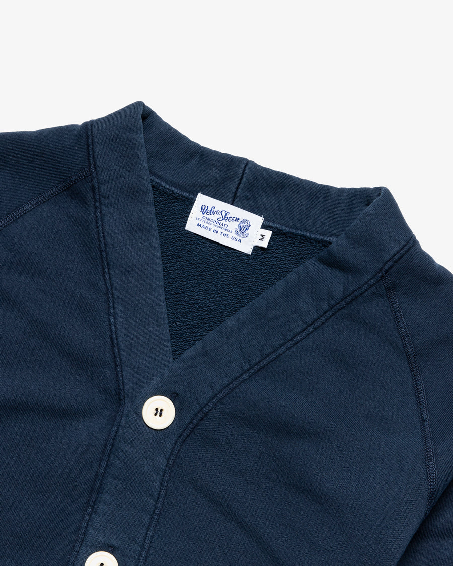 VELVA SHEEN | PIGMENT-DYED FREEDOM CARDIGAN NAVY